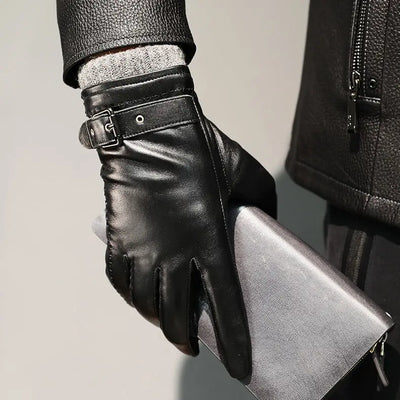 Leder Cashmere Cuff Handschuhe