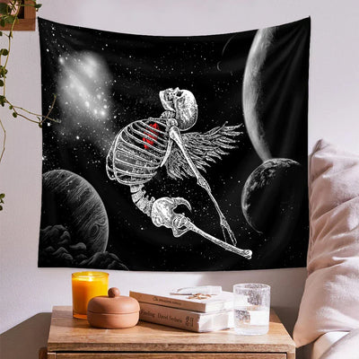 Schädel Hochzeits Tarot Wandteppich