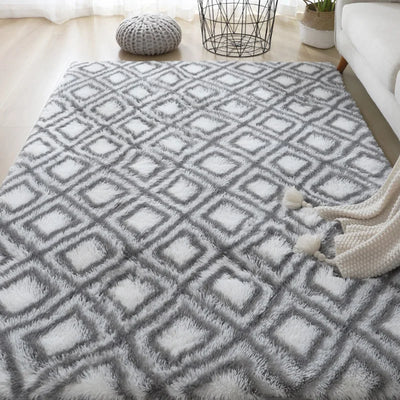 Sara Plüsch Nordic Lounge Teppich für Wohnzimmer & Schlafzimmer - Weich, Gemütlich und Modernes Wohndekor