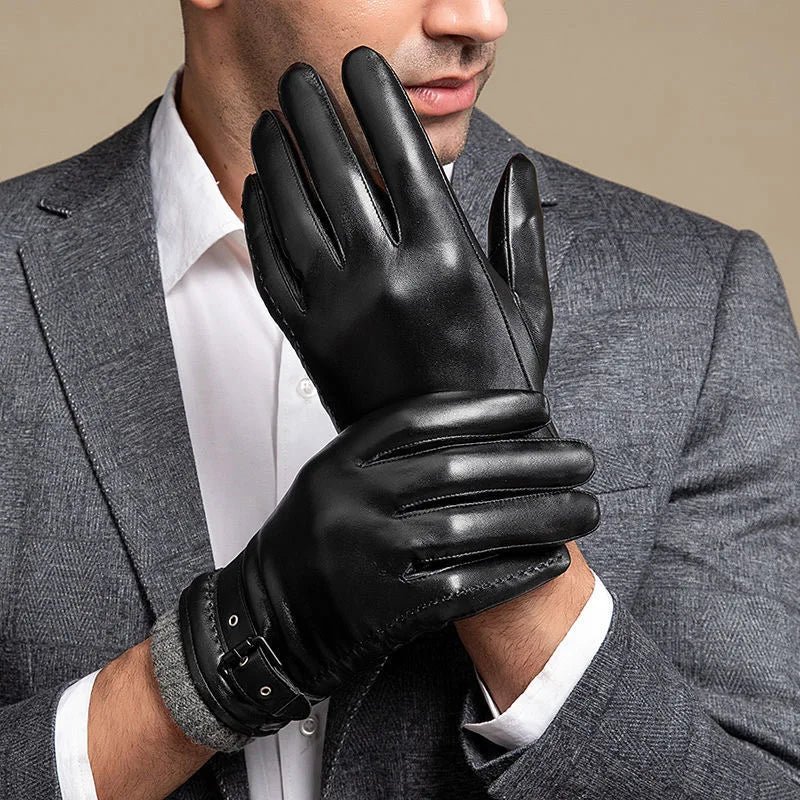 Leder Cashmere Cuff Handschuhe