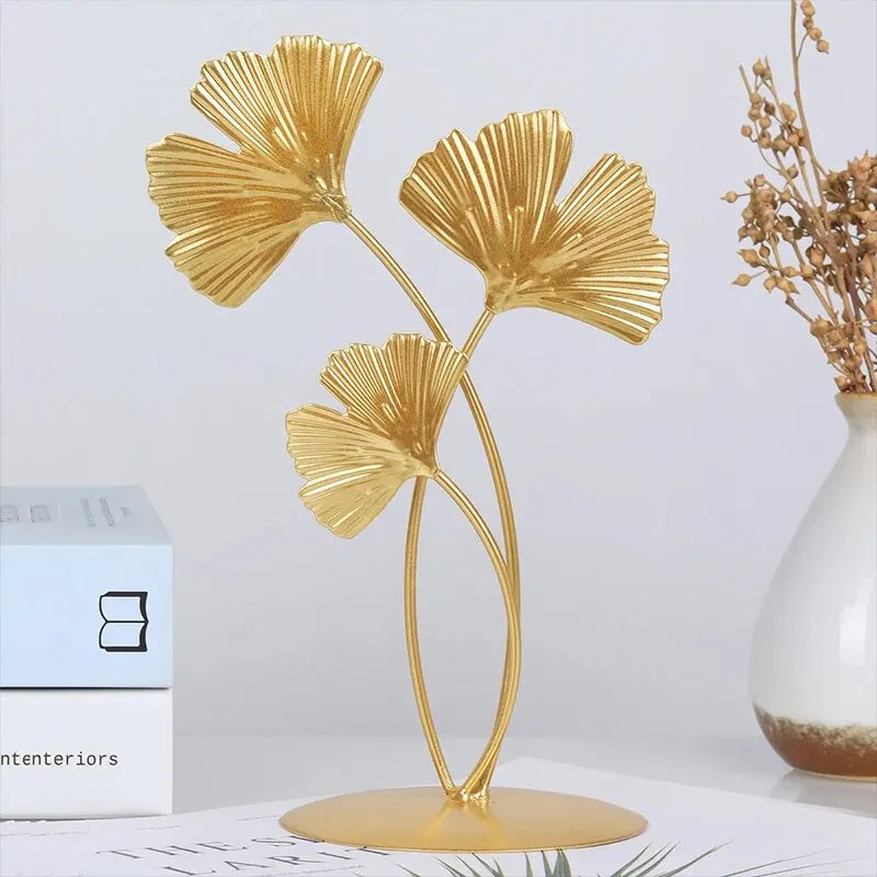 Gold Ginkgo Blatt Eisen Skulptur