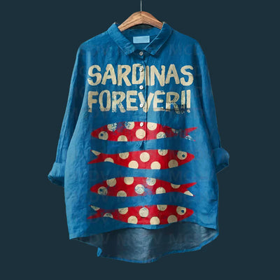 Rael | Bequemes Vintage-Shirt mit Fischprint