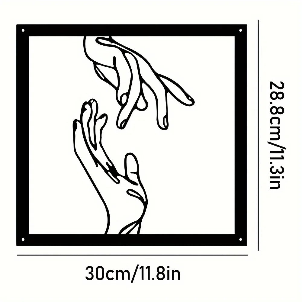 Umarmende Hände Metall Wandkunst