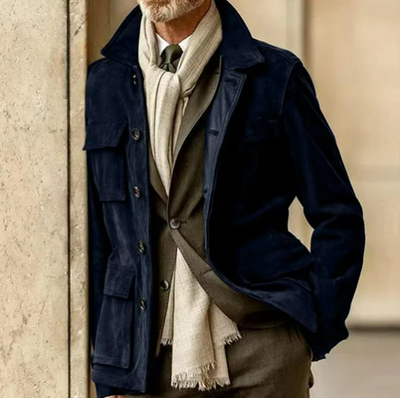 Maßgeschneiderte Herren-Cord-Freizeitjacke mit mehreren Taschen