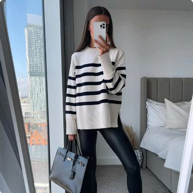 Gestreifter Pullover