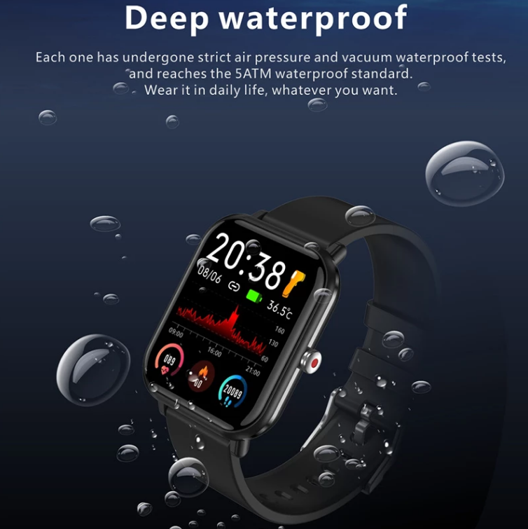 2024 Blutdruckmonitor Handgelenk Sport Wasserdichte Blutdruck Smartwatch für Android iOS