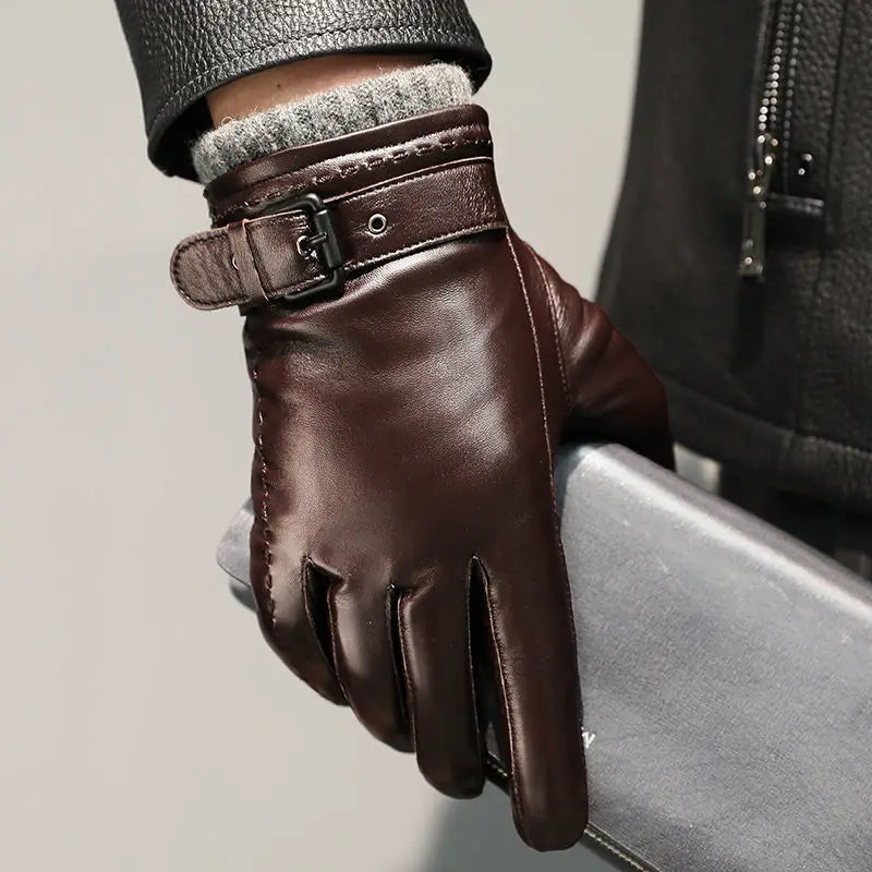 Leder Cashmere Cuff Handschuhe