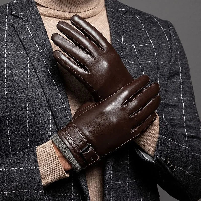 Leder Cashmere Cuff Handschuhe