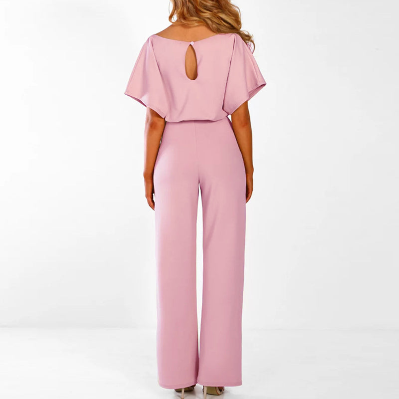 Damen-Jumpsuit Elianne mit weitem Bein und Taillenschnürung