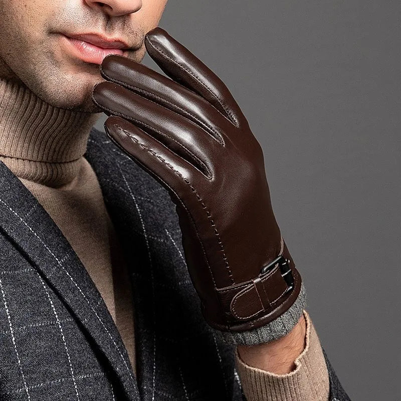 Leder Cashmere Cuff Handschuhe
