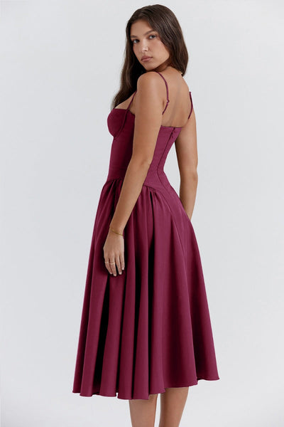 Bärbel | Ärmelloses Midikleid mit Korsettschnitt