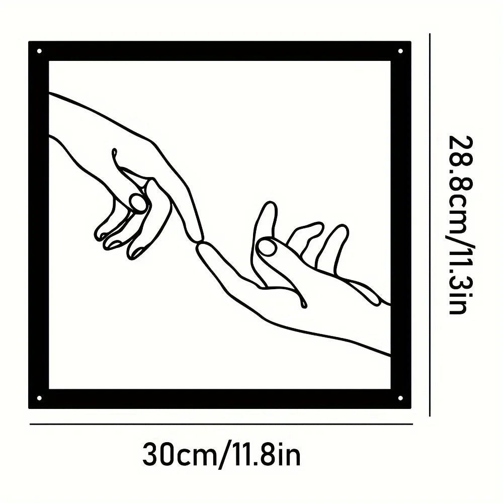 Umarmende Hände Metall Wandkunst