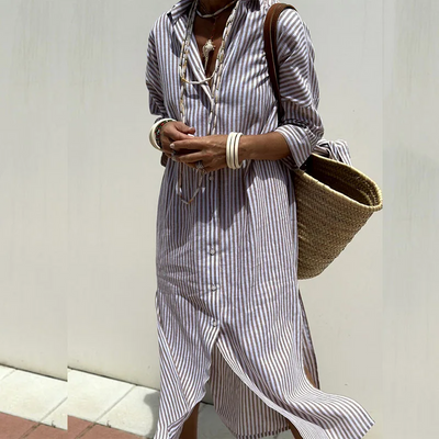 Paloma - elegant striped shirt dress
