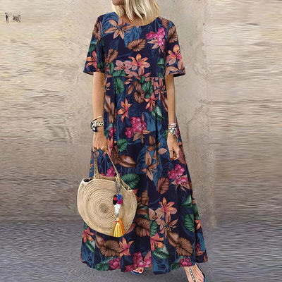 FLORA | Elegantes und Lebhaftes Blumenmaxikleid