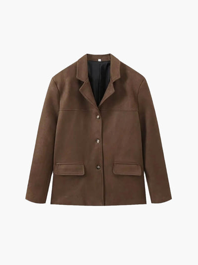 Damen Kunstwildlederjacke – Eleganter Blazer im modernen Schnitt