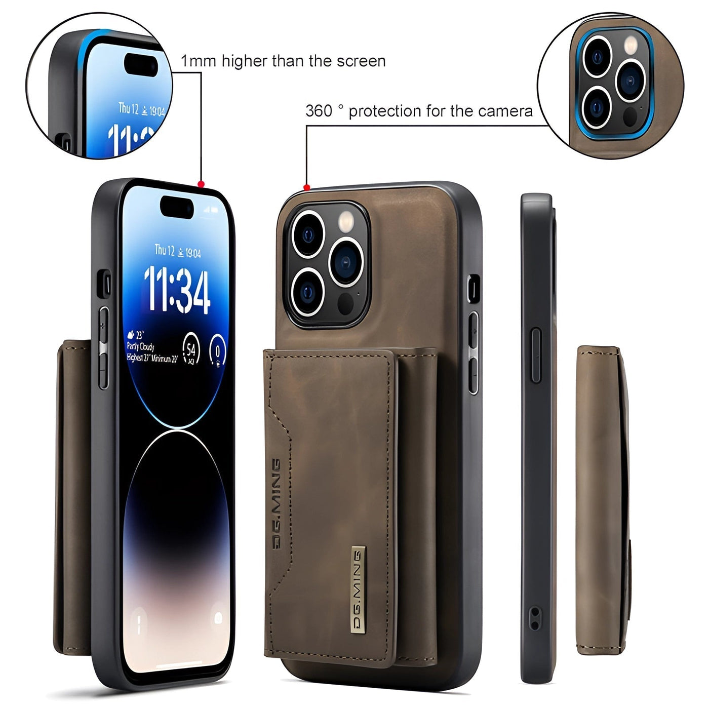 Magnetische 2-in-1 Slim Leder Handy Geldbörse für iPhone