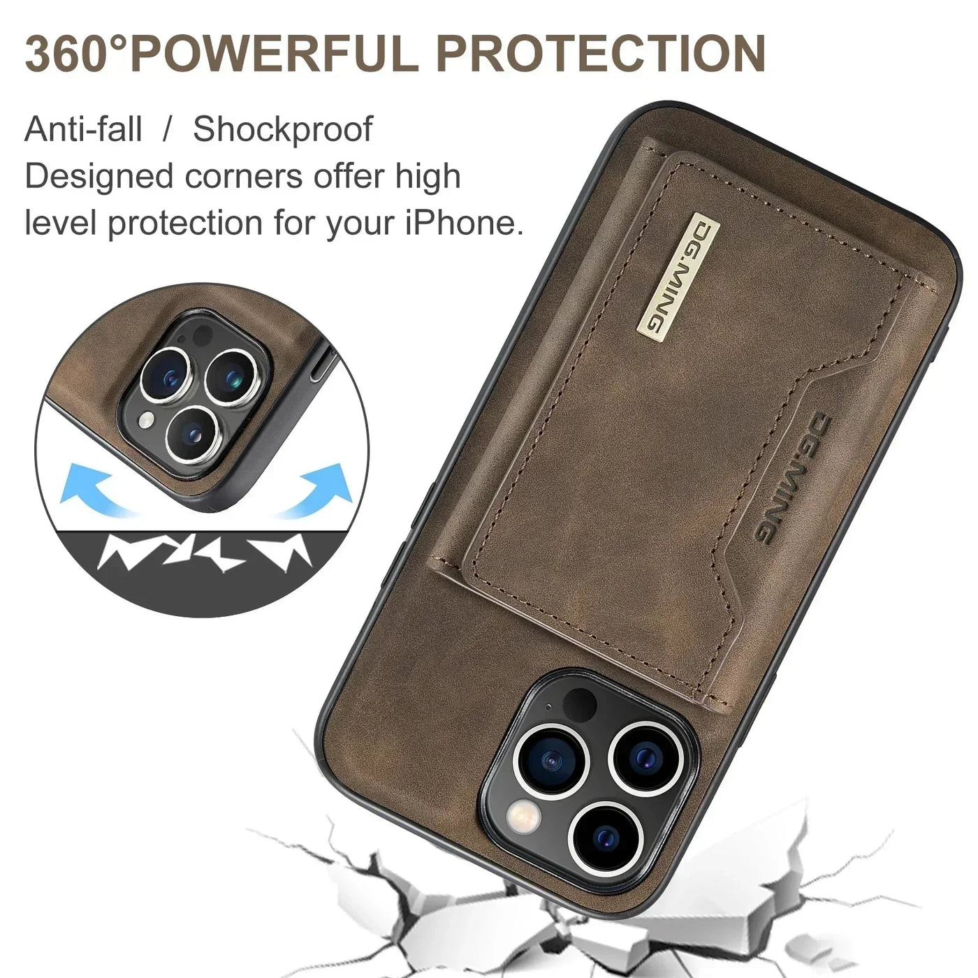 Magnetische 2-in-1 Slim Leder Handy Geldbörse für iPhone