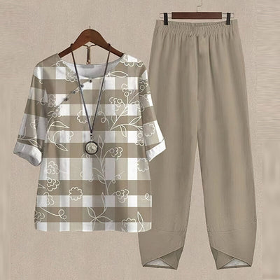 Rose™ - Müheloses Schick Shirt- und Hosen-Set