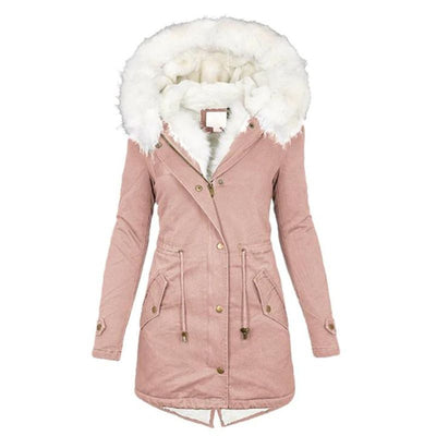 Jacke mit Kapuze und Kunstpelzbesatz