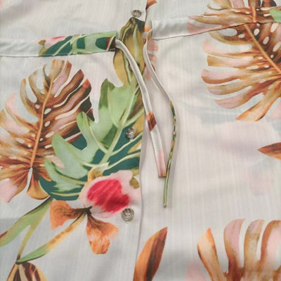 Boho-Shirtkleid mit V-Ausschnitt und Blumendruck