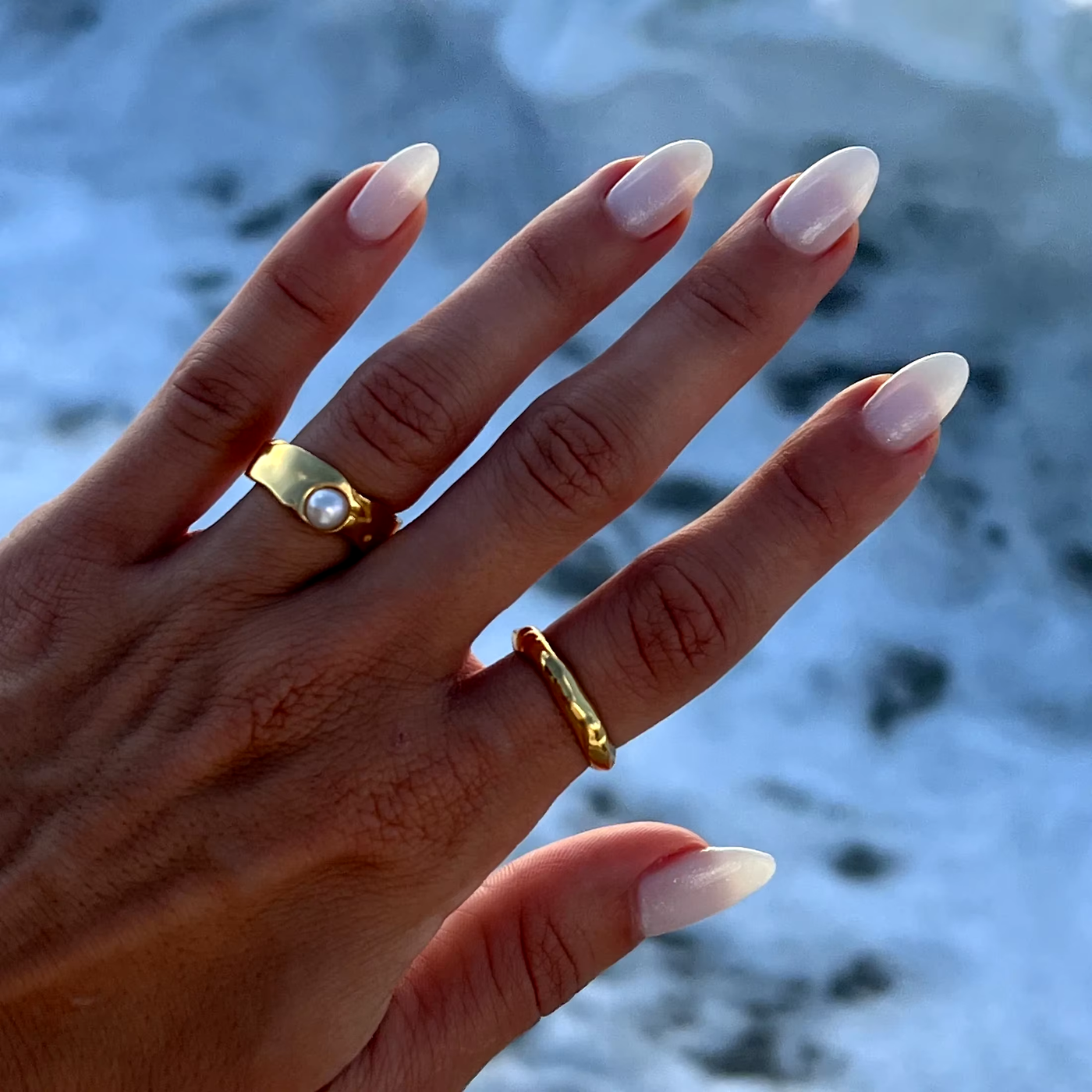 Vintage natürlicher Goldperlenring