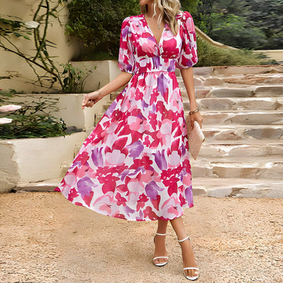 Jenny - Midi Dress with V-neck