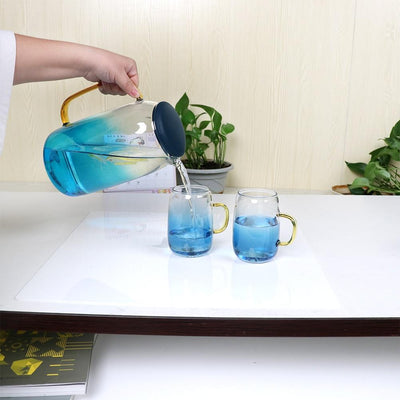 Blau Ombre Glas Krug Set