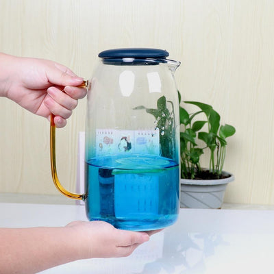 Blau Ombre Glas Krug Set