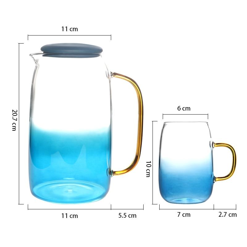 Blau Ombre Glas Krug Set