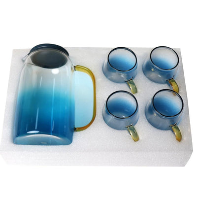 Blau Ombre Glas Krug Set