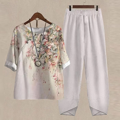 Rose™ - Müheloses Schick Shirt- und Hosen-Set