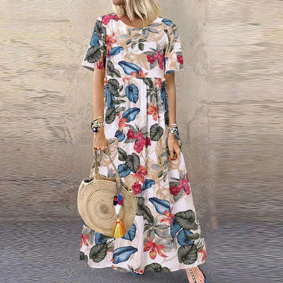 FLORA | Elegantes und Lebhaftes Blumenmaxikleid