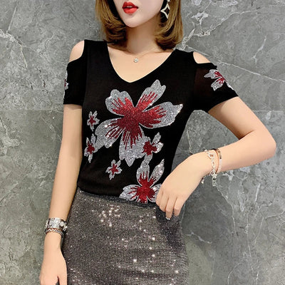 Dehnbares, schmal geschnittenes T-Shirt aus Mesh im koreanischen Stil