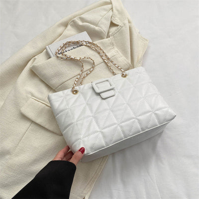 Diana – Trendige Schultertasche im Chanel-Stil mit Rauten-Muster und Kette