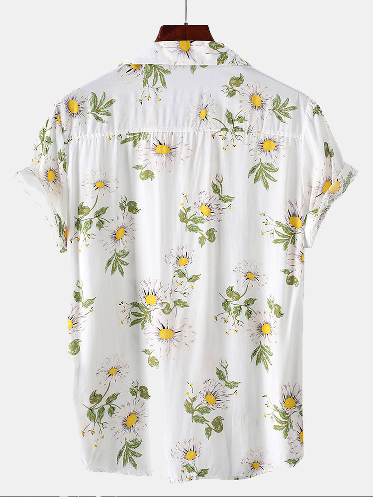 Revere Hemd mit Sonnenblumenprint