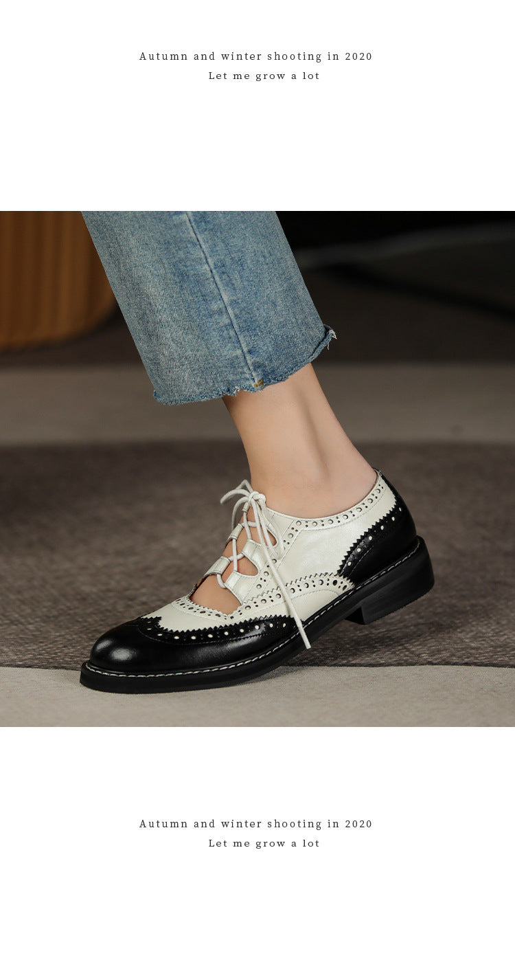 Dawn – Stilvolle Damen Oxford Schnürschuhe aus veganem Leder mit Farbkombination