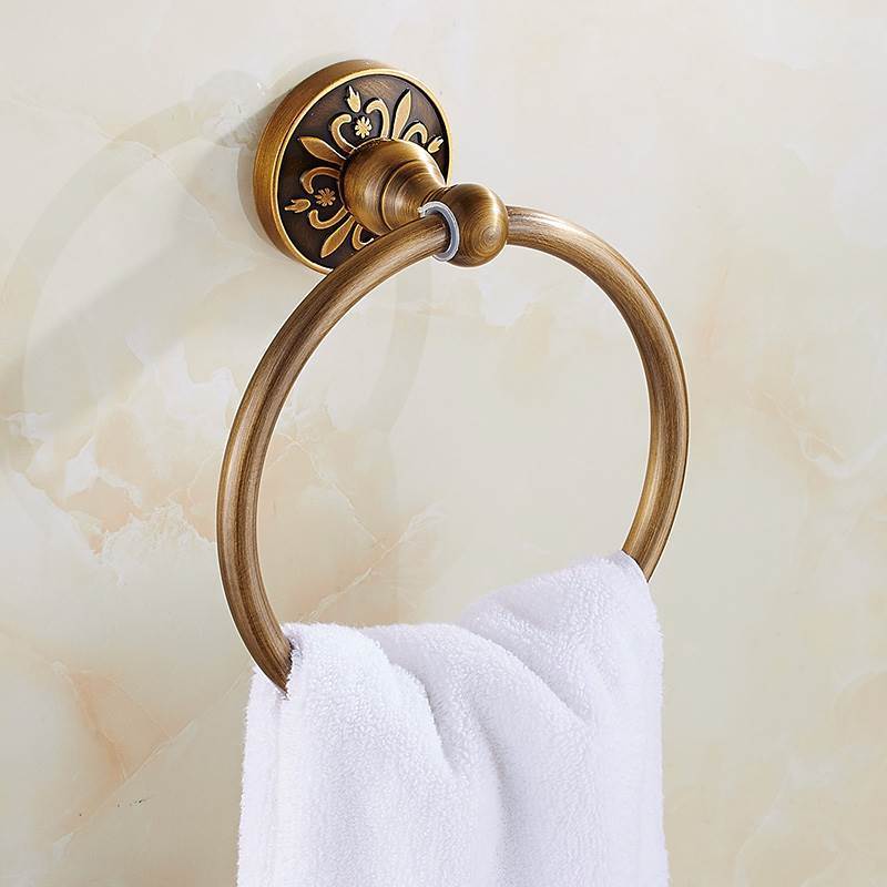 Antikes Bronze Badezimmerzubehör Set – Handtuchhalter, Toilettenpapierhalter, Bürstenhalter | Platzsparende Aluminium Badaccessoires