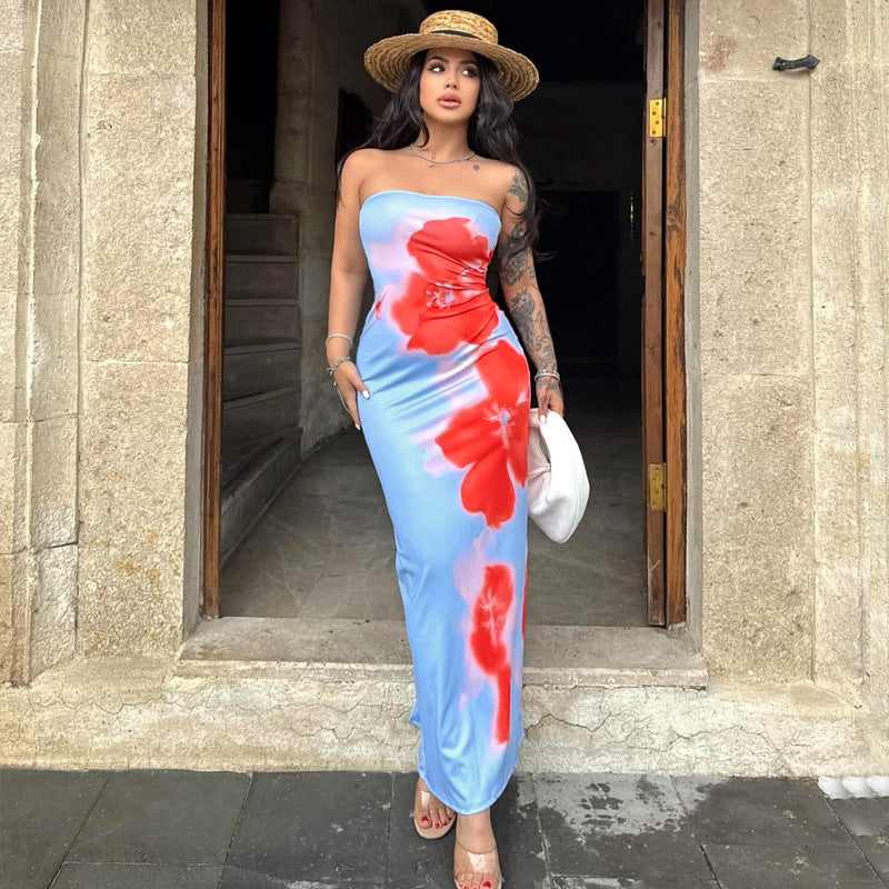 Lucy – Langes Sommerkleid mit sexy Schlitzen für Partys und den Strand