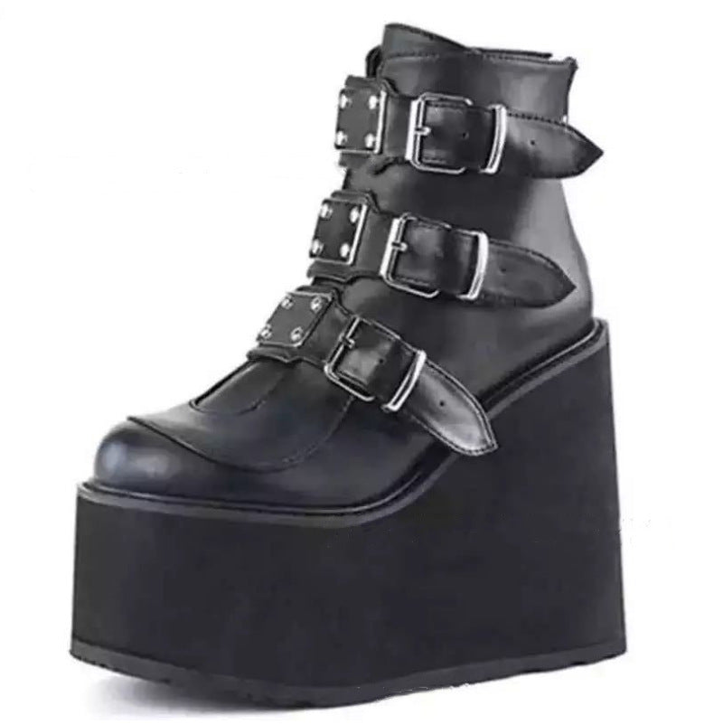 Tanya – Wedge Heel Japanische Punk Stil Damen Stiefel