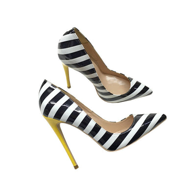 Claire – Gestreifte Damen High Heels mit 12CM Stiletto