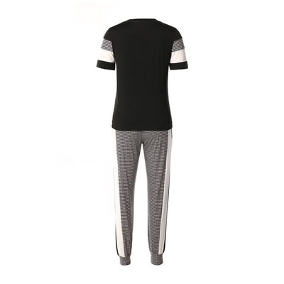 Jessie – Damen Set mit Kurzarm-Top und Hochbundhose