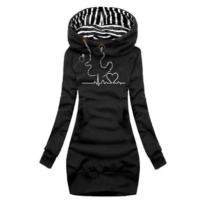 Adelinde | Bedrucktes Pulloverkleid Heartbeat