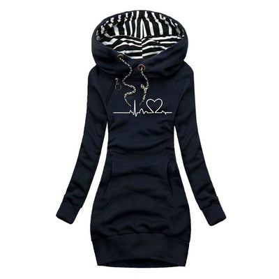 Adelinde | Bedrucktes Pulloverkleid Heartbeat