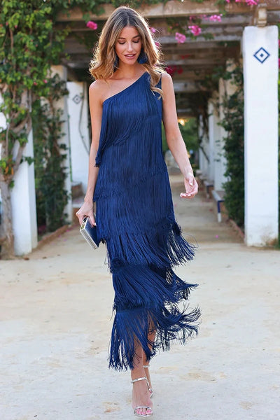 Lauren | Elegantes und Raffiniertes Kleid mit Fransen