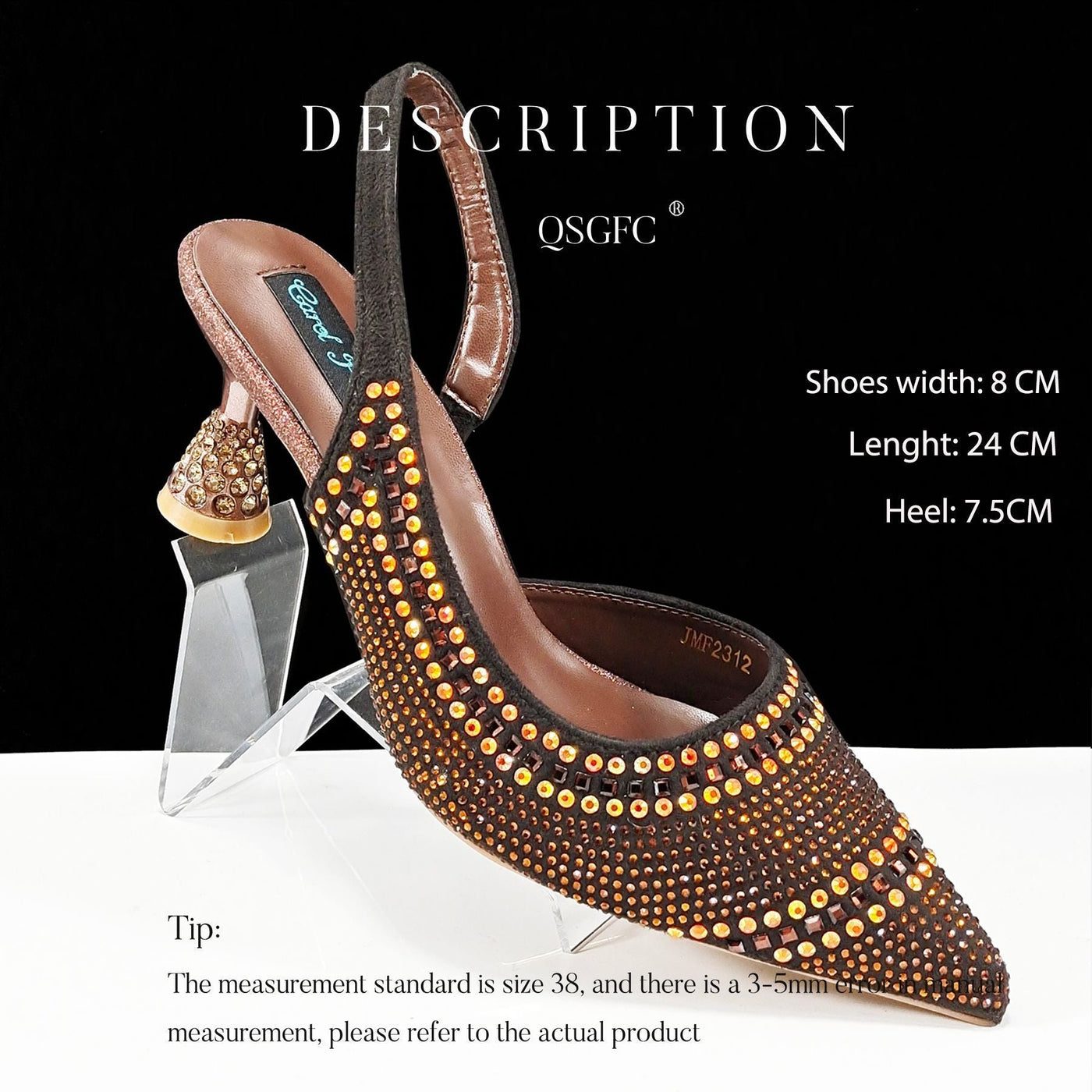 Charlotte – Spitz zulaufende gestreifte Damen High Heels mit Strass