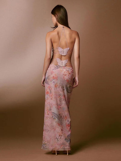 Phoebe – Sexy Slim Kleid mit floralem Druck und Spaghetti-Trägern