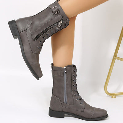 Dawn – Schnürstiefeletten mit Seitlichem Reißverschluss für Damen