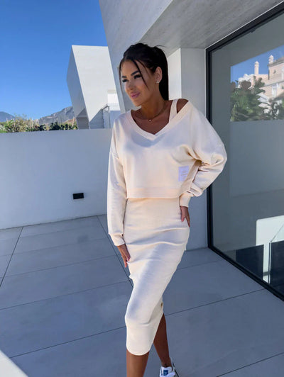 Laurine – Lässiges Ensemble Kleid & Sweatshirt