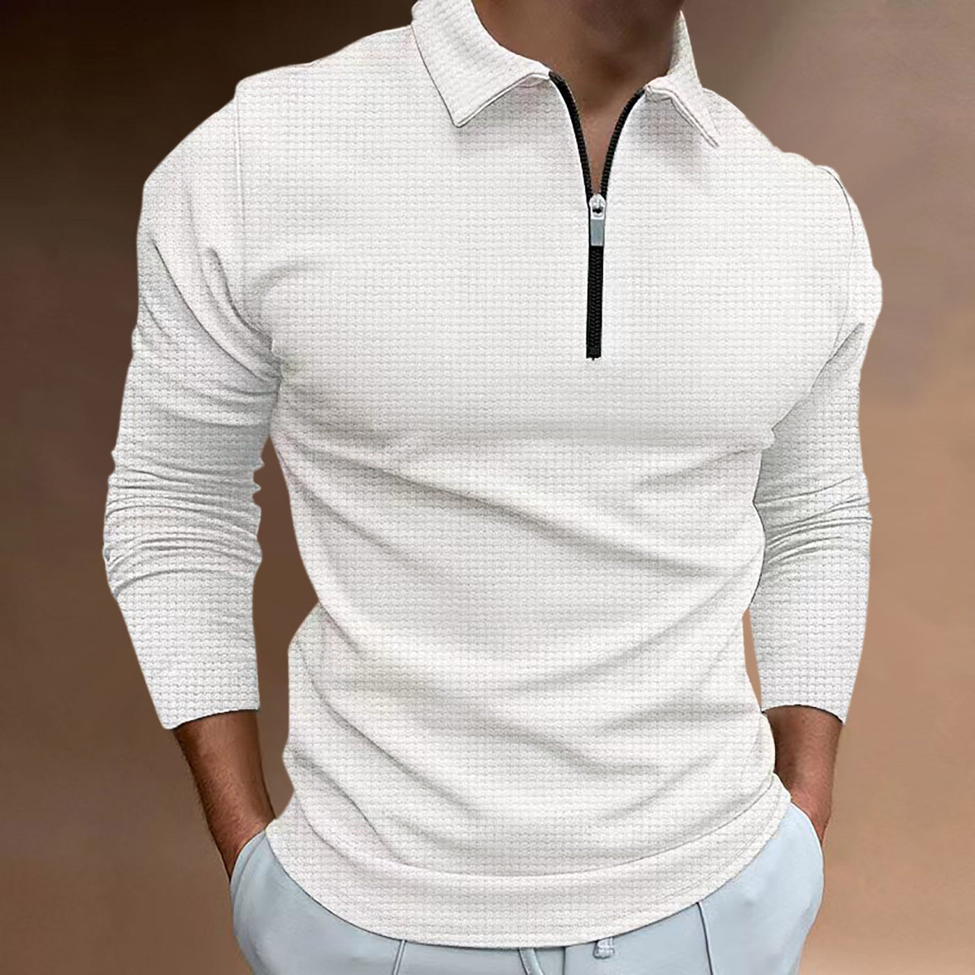 Herren-T-Shirt neu zip-up langarm