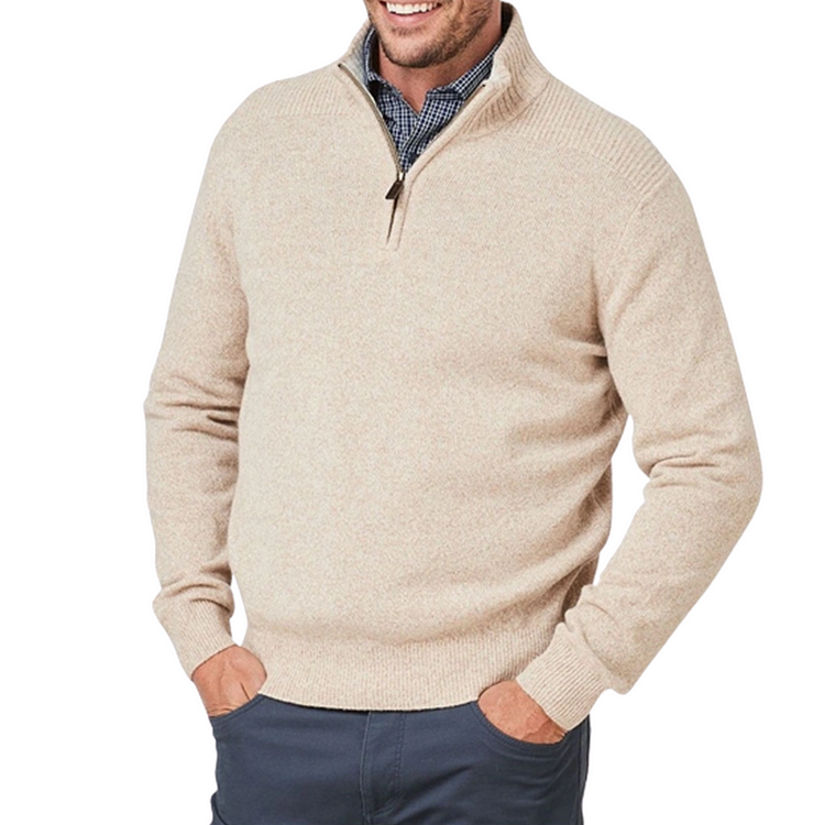 Herren-Pullover mit Dreiviertel-Reißverschluss